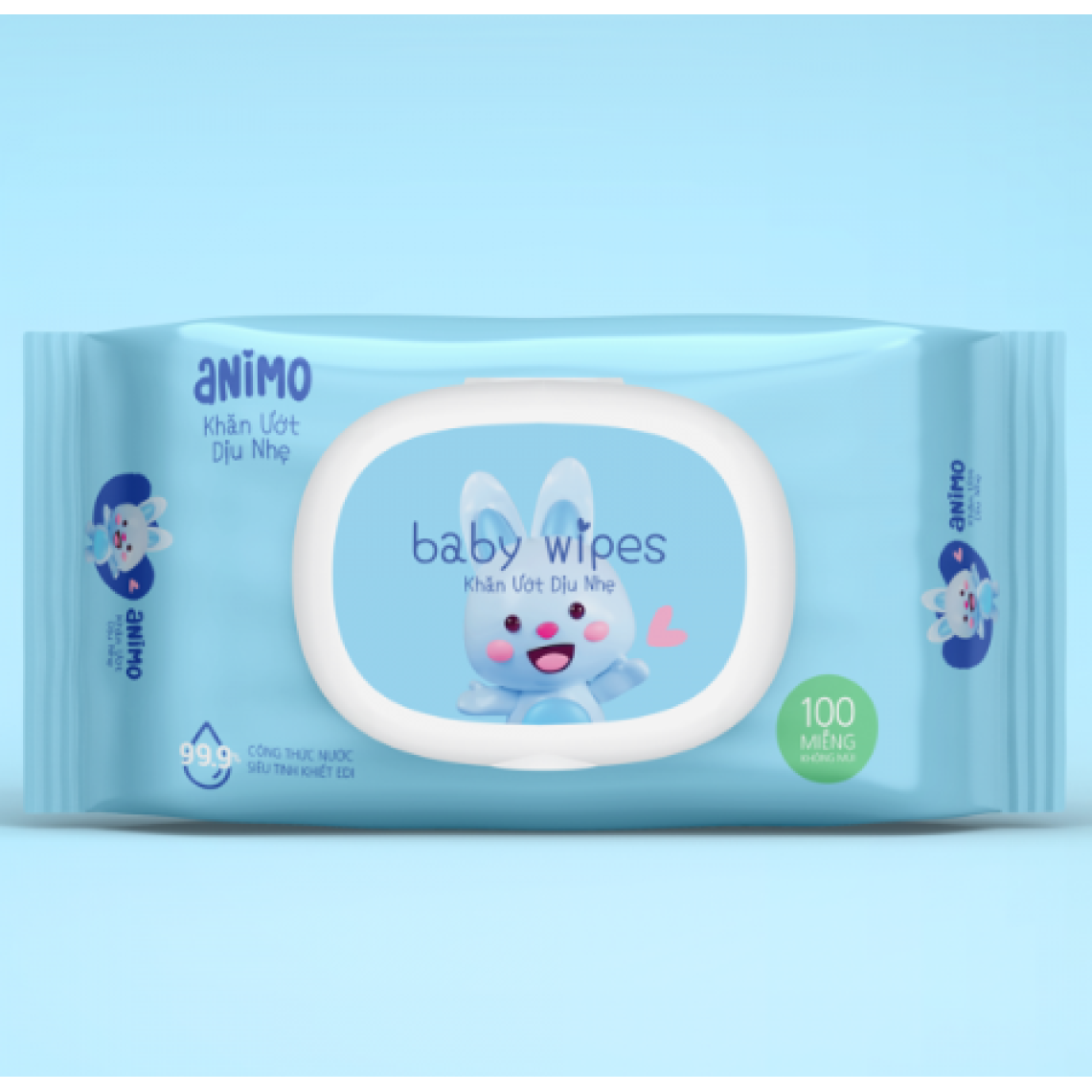Khăn Ướt Dịu Nhẹ Animo không mùi (100 tờ)